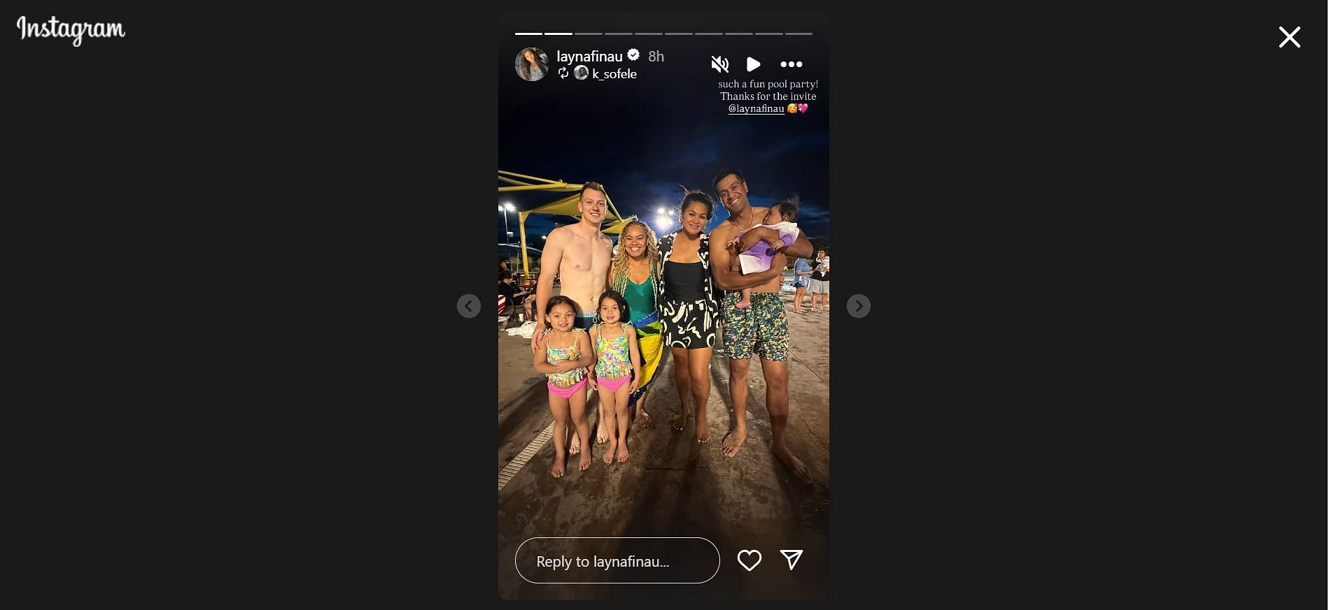 Alayna Finau's Instagram story on July 3 (Image Credit: via Instagram @laynafinau)